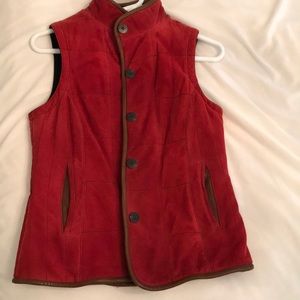 Red suede vest